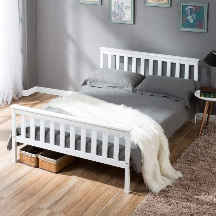 [EU Warehouse] Adult and Child White Pine Double Bed, Size: 140x200cm