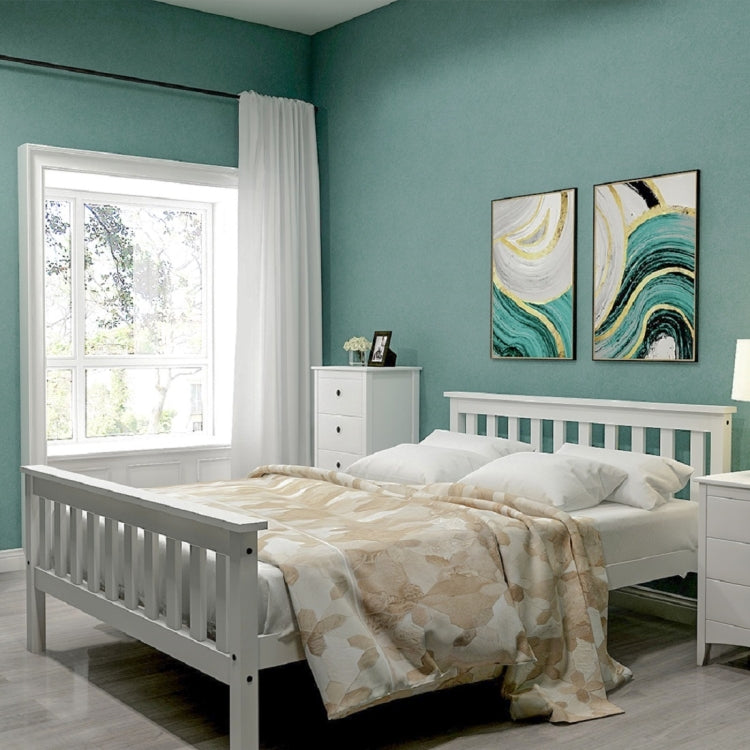 [EU Warehouse] Adult and Child White Pine Double Bed, Size: 140x200cm