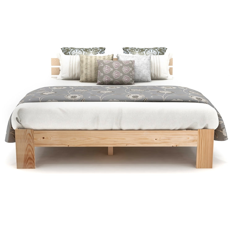 [EU Warehouse] Modern Simple Double Pine Bed with Headboard, Size: 200x140cm