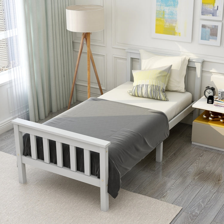 [EU Warehouse] Modern and Simple White Solid Pine Single Bed, Size: 200 x 90cm
