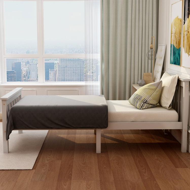 [EU Warehouse] Modern and Simple White Solid Pine Single Bed, Size: 200 x 90cm
