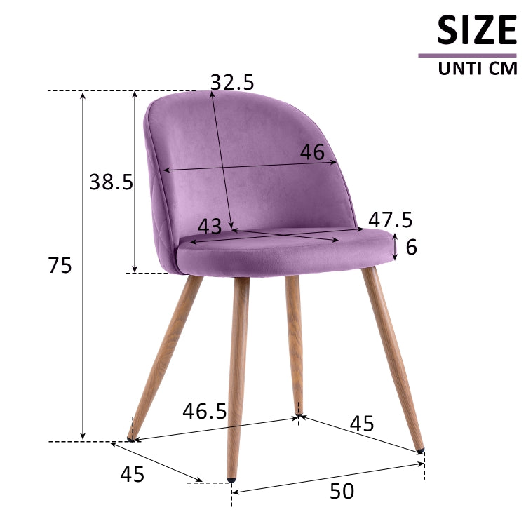[EU Warehouse] 2 PCS/Set WF190948LAA Simple and Fashionable Dining Chair Living Room Leisure Velvet Upholstered Chair