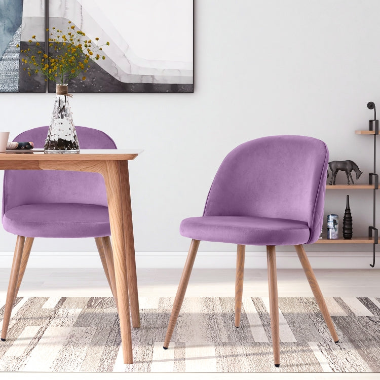 [EU Warehouse] 2 PCS/Set WF190948LAA Simple and Fashionable Dining Chair Living Room Leisure Velvet Upholstered Chair