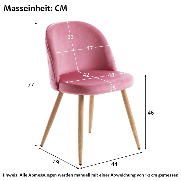 [EU Warehouse] 2 PCS/Set WF190948PAA Simple and Fashionable Dining Chair Living Room Leisure Velvet Upholstered Chair