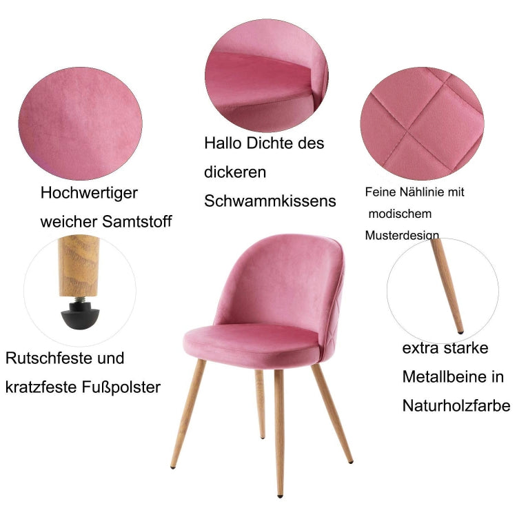 [EU Warehouse] 2 PCS/Set WF190948PAA Simple and Fashionable Dining Chair Living Room Leisure Velvet Upholstered Chair