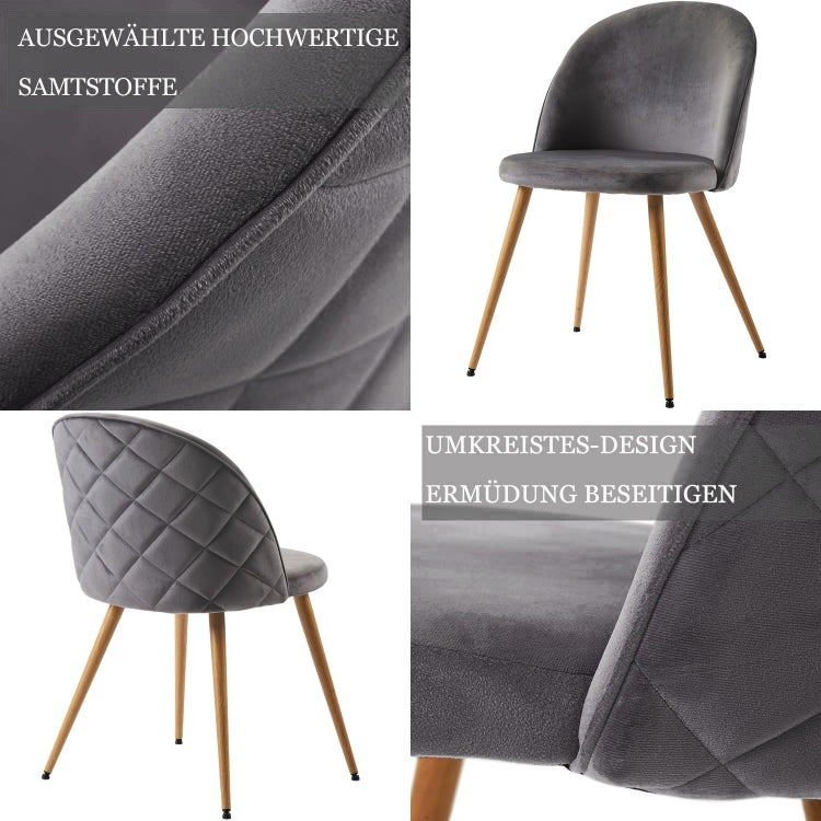 [EU Warehouse] 2 PCS/Set WF190948HAA Simple and Fashionable Dining Chair Living Room Leisure Velvet Upholstered Chair