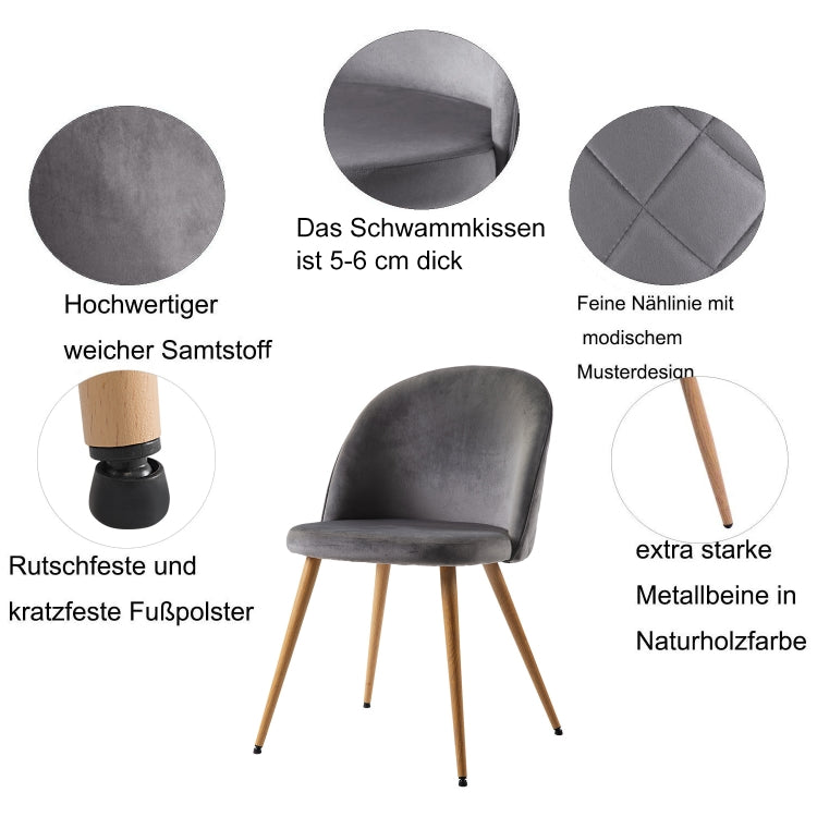 [EU Warehouse] 2 PCS/Set WF190948HAA Simple and Fashionable Dining Chair Living Room Leisure Velvet Upholstered Chair