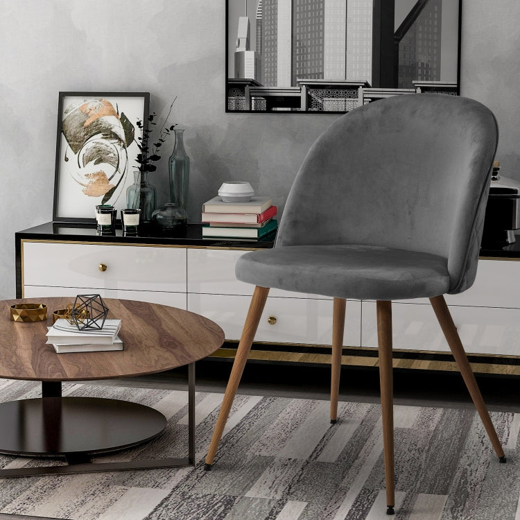 [EU Warehouse] 2 PCS/Set WF190948HAA Simple and Fashionable Dining Chair Living Room Leisure Velvet Upholstered Chair