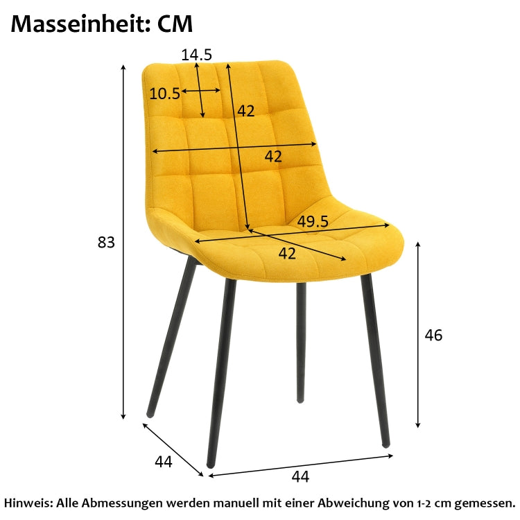 [EU Warehouse] 2 PCS/Set WF191895AAG Simple and Fashionable Casual Dining Chair Fabric Upholstered Chair