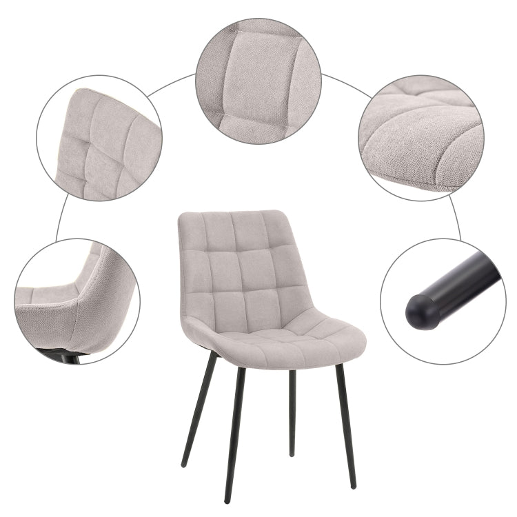 [EU Warehouse] 2 PCS/Set WF191895AAH Simple and Fashionable Casual Dining Chair Fabric Upholstered Chair