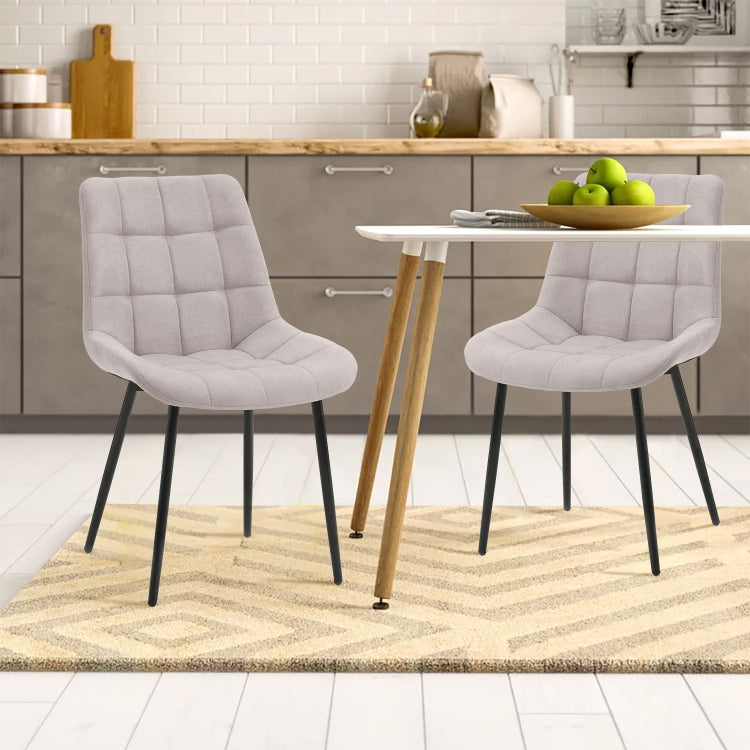 [EU Warehouse] 2 PCS/Set WF191895AAH Simple and Fashionable Casual Dining Chair Fabric Upholstered Chair