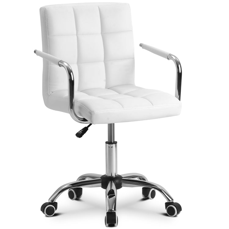 [EU Warehouse] PP193396AAA Adjustable Height Office White Leather Chair
