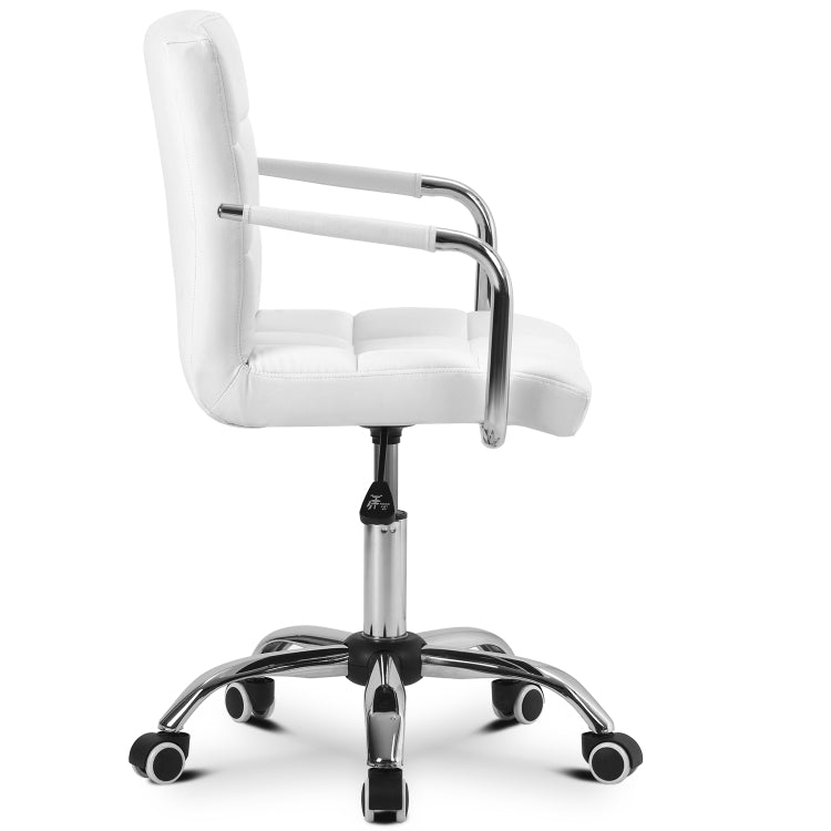 [EU Warehouse] PP193396AAA Adjustable Height Office White Leather Chair