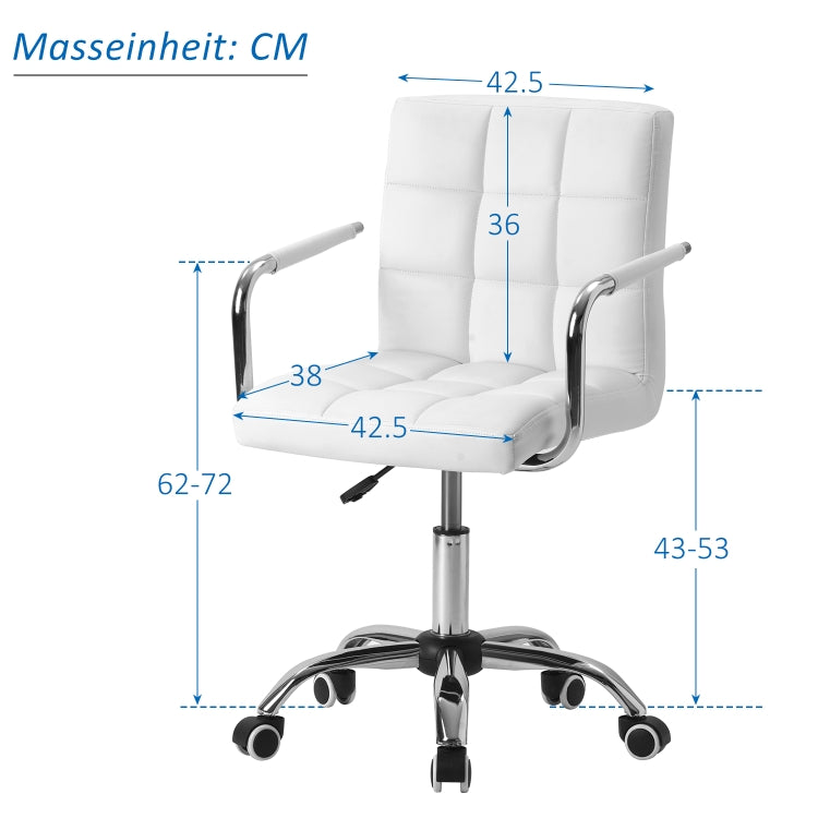 [EU Warehouse] PP193396AAA Adjustable Height Office White Leather Chair