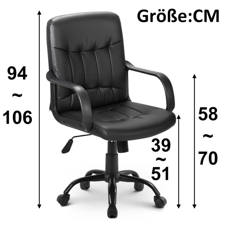 [EU Warehouse] PP035851BAA Office Chair Leatherette Office Chair Height Adjustable Swivel Chair for Office / Living Room