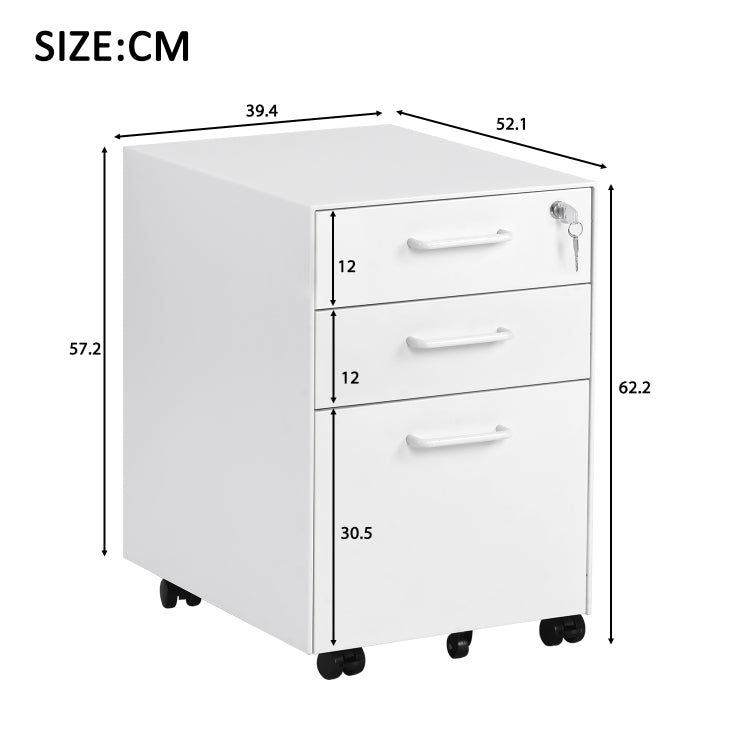 [EU Warehouse] MX193011WAA Mobile Multifunctional File Organizing Drawer Cabinet with Lock, only Send to German Warehouse