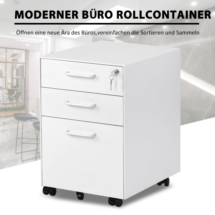 [EU Warehouse] MX193011WAA Mobile Multifunctional File Organizing Drawer Cabinet with Lock, only Send to German Warehouse