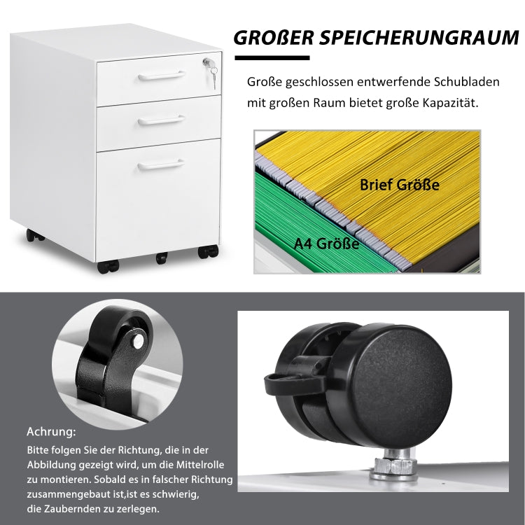 [EU Warehouse] MX193011WAA Mobile Multifunctional File Organizing Drawer Cabinet with Lock, only Send to German Warehouse