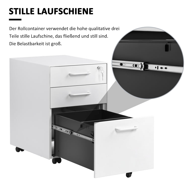 [EU Warehouse] MX193011WAA Mobile Multifunctional File Organizing Drawer Cabinet with Lock, only Send to German Warehouse