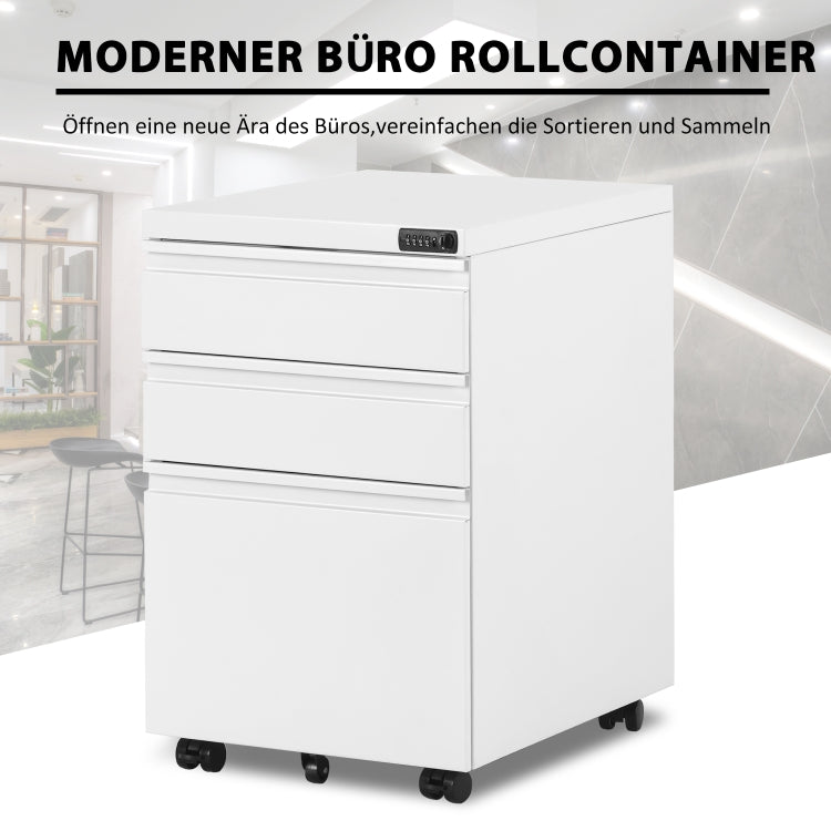 [EU Warehouse] MX193009WAA Mobile Multifunctional File Organizing Drawer Cabinet with Password Lock