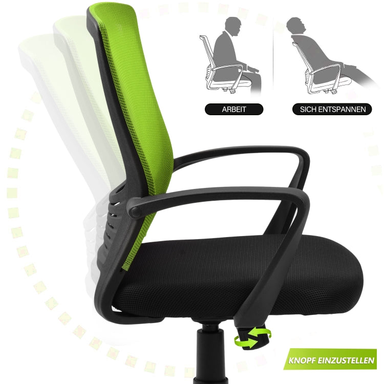 [EU Warehouse] Height Adjustable Office Rotating Computer Chair (Green)