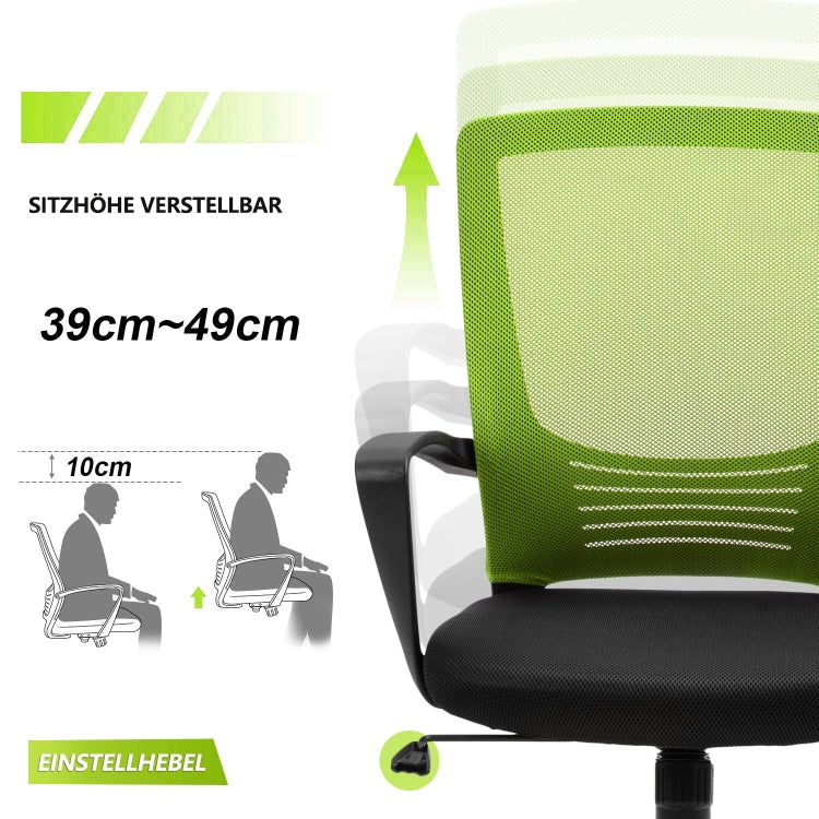 [EU Warehouse] Height Adjustable Office Rotating Computer Chair (Green)