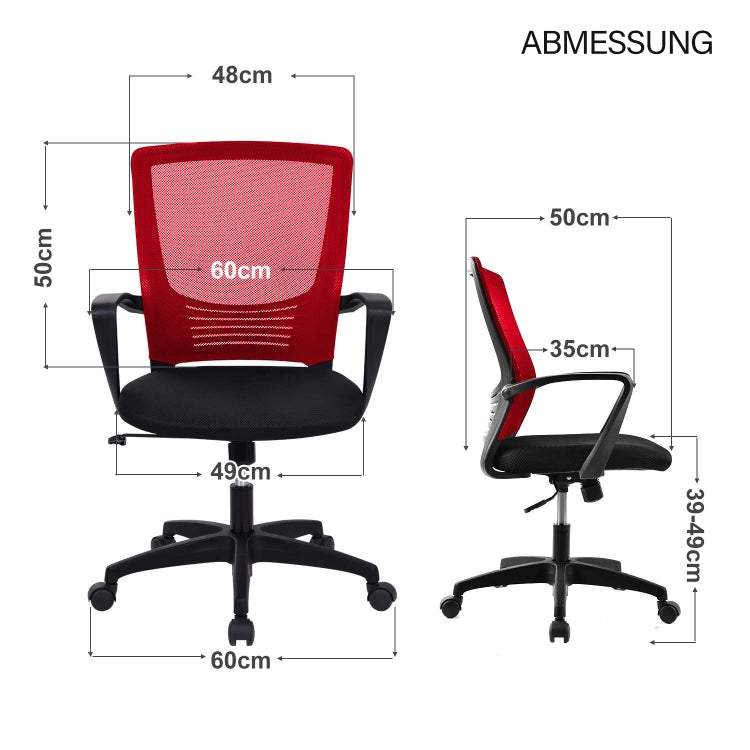 [EU Warehouse] Height Adjustable Office Rotating Computer Chair (Red)