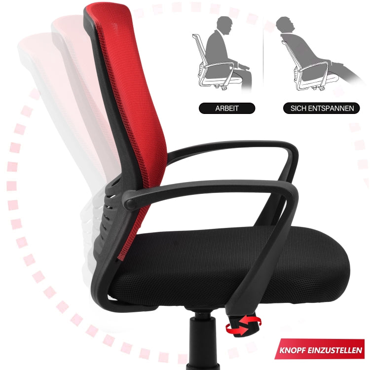 [EU Warehouse] Height Adjustable Office Rotating Computer Chair (Red)