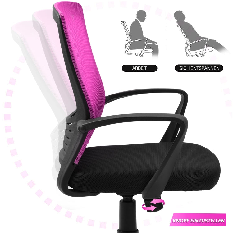 [EU Warehouse] Height Adjustable Office Rotating Computer Chair (Pink)