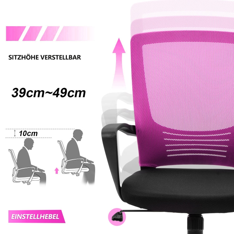 [EU Warehouse] Height Adjustable Office Rotating Computer Chair (Pink)