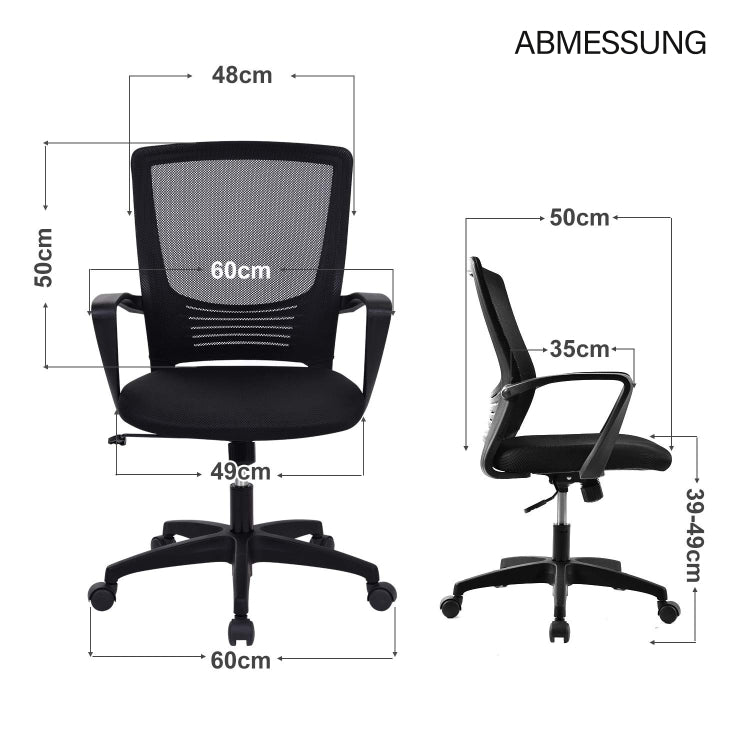 [EU Warehouse] Height Adjustable Office Rotating Computer Chair (Black)