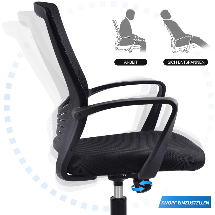 [EU Warehouse] Height Adjustable Office Rotating Computer Chair (Black)
