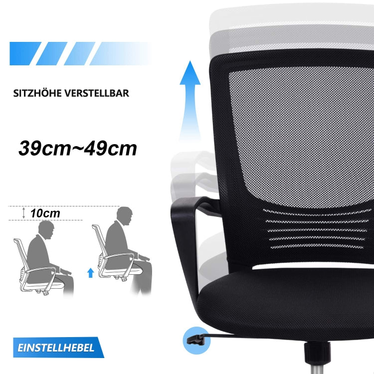 [EU Warehouse] Height Adjustable Office Rotating Computer Chair (Black)