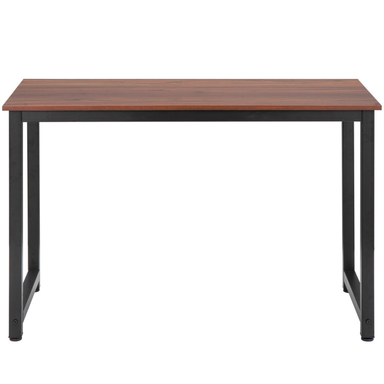 [EU Warehouse] Simple Wooden Wrought Iron Office Desk Computer Table (Red Brown)