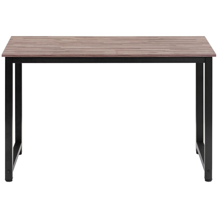 [EU Warehouse] Simple Wooden Wrought Iron Office Desk Computer Table (Brown)