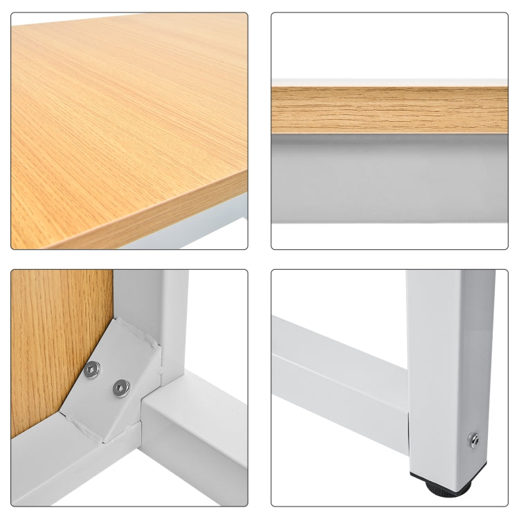 [EU Warehouse] Simple Wooden Wrought Iron Office Desk Computer Table (Light Oak)