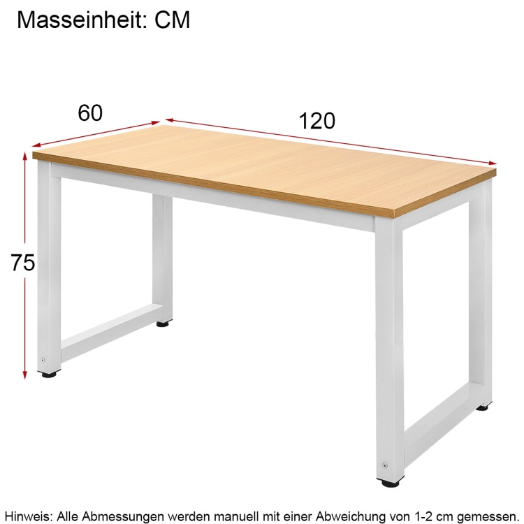 [EU Warehouse] Simple Wooden Wrought Iron Office Desk Computer Table (Light Oak)