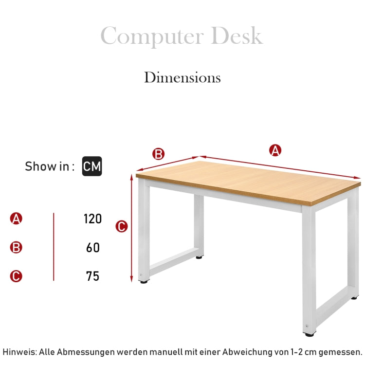 [EU Warehouse] Simple Wooden Wrought Iron Office Desk Computer Table (Light Oak)