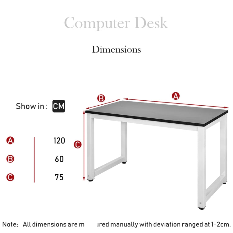 [EU Warehouse] Simple Wooden Wrought Iron Office Desk Computer Table (Black)