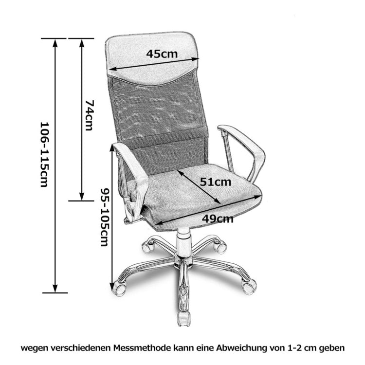 [EU Warehouse] Office Swivel Computer Chair with Headrest/Mesh Backrest/Rocker Function/Fixed Armrest/Height Adjustable