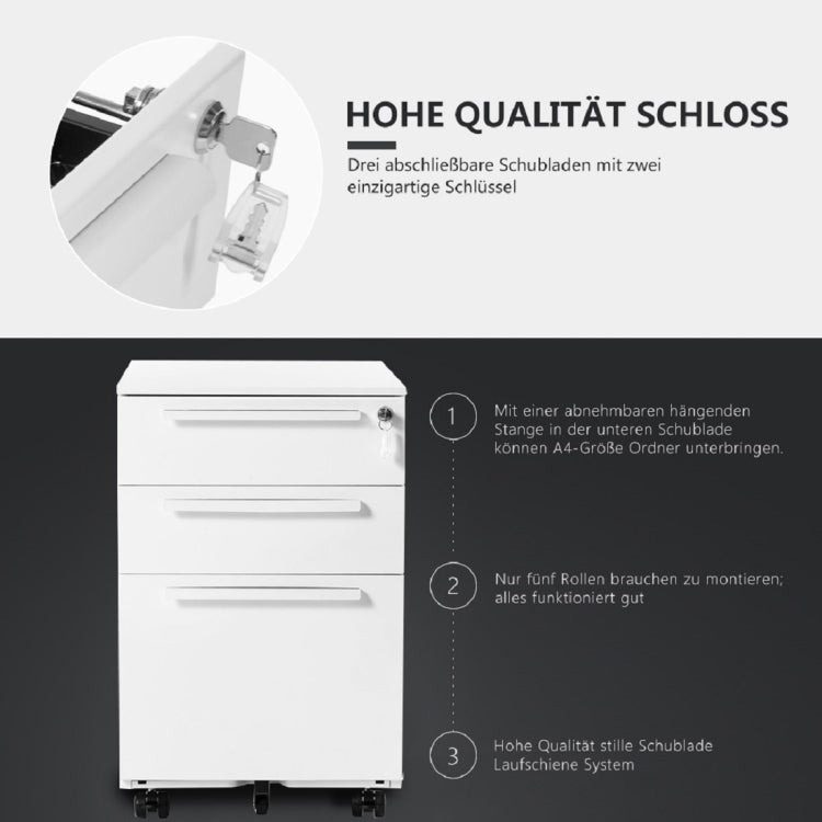 [EU Warehouse] Removable Multifunctional File Organizing Drawer Cabinet with Lock