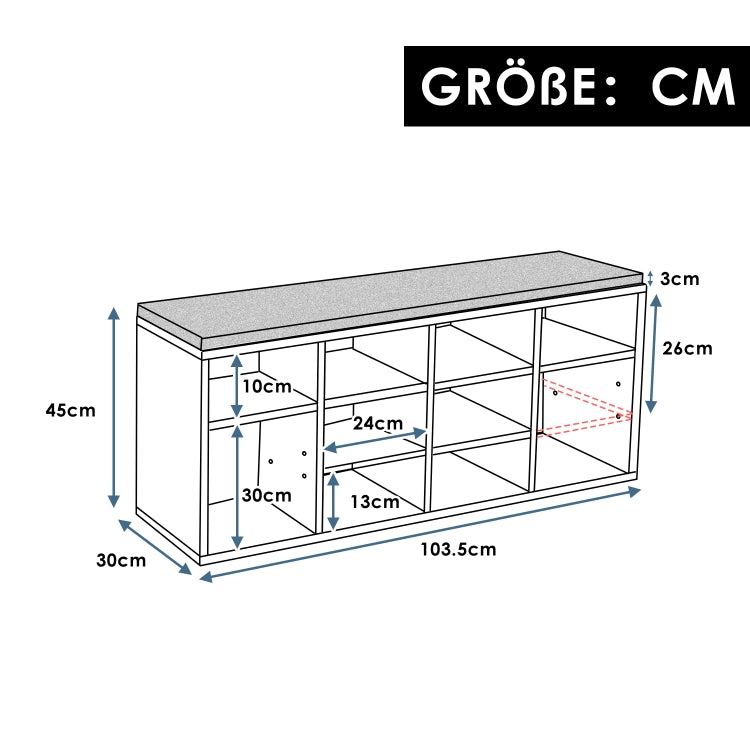 [EU Warehouse] Home Hallway Bedroom Entrance Area Shoe Cabinet with 10 Compartments, Size: 103.5x30x48cm