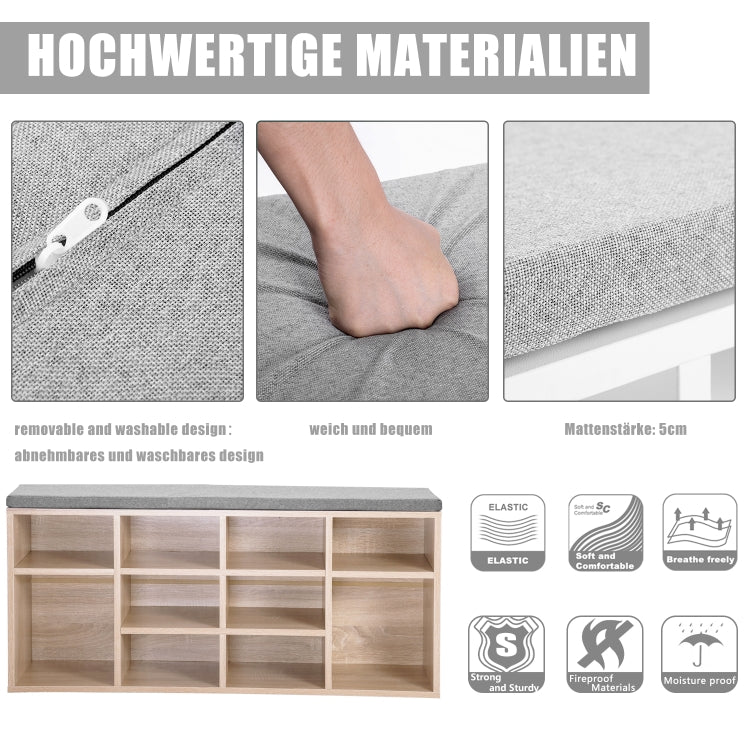 [EU Warehouse] Home Hallway Bedroom Entrance Area Shoe Cabinet with 10 Compartments, Size: 103.5x30x48cm