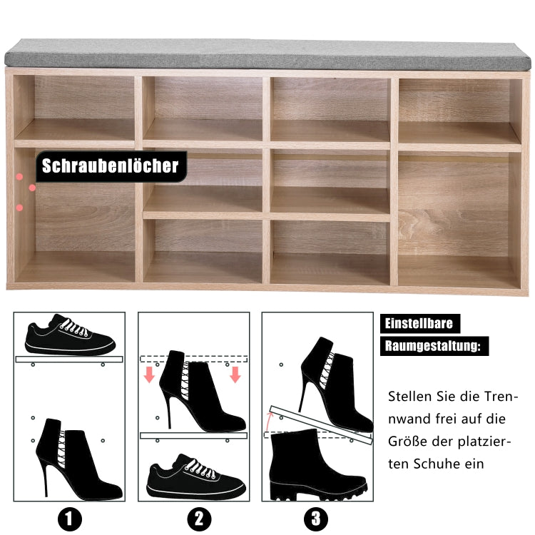 [EU Warehouse] Home Hallway Bedroom Entrance Area Shoe Cabinet with 10 Compartments, Size: 103.5x30x48cm