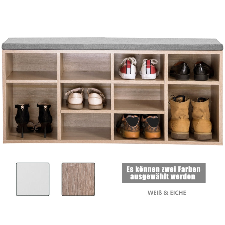 [EU Warehouse] Home Hallway Bedroom Entrance Area Shoe Cabinet with 10 Compartments, Size: 103.5x30x48cm