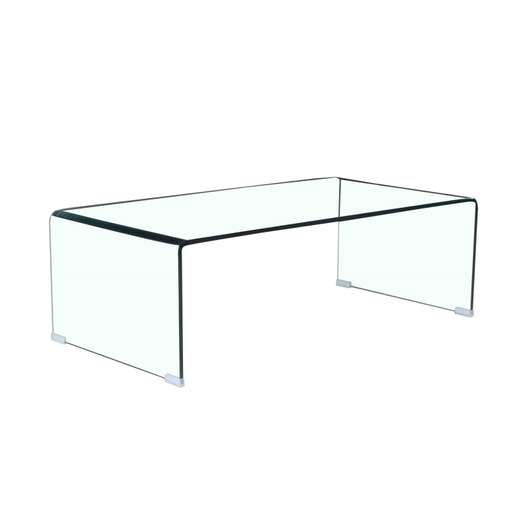 [US Warehouse] Living Room Glass Coffee Table, Size: 39.38x19.69x13.78 inch