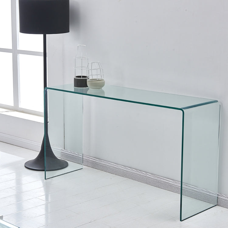 [US Warehouse] Tempered Glass Sofa Table with Rounded Edges, Size: 43.3x13.78x29.53 inch