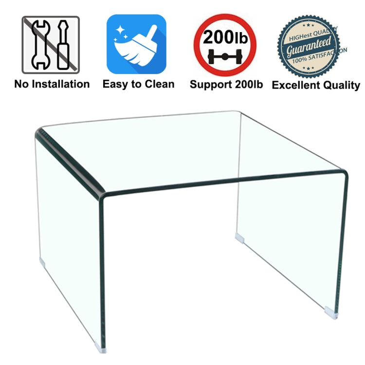 [US Warehouse] Tempered Glass Side End Table, Size: 24.8x19.69x18.90 inch