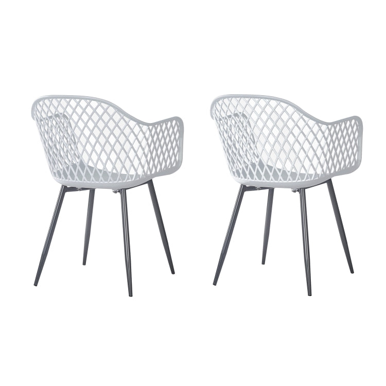 [US Warehouse] 2 PCS Plastic Dining Chairs, Size: 83.5 x 60 x 62cm(Grey)