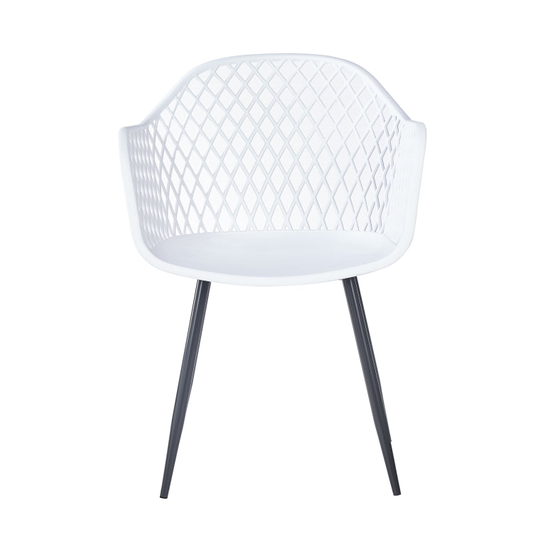 [US Warehouse] 2 PCS Plastic Dining Chairs, Size: 83.5 x 60 x 62cm(White)